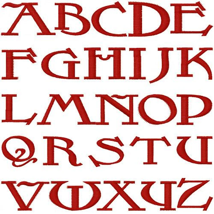 Scythe Embroidery Font - Decorative Gothic Lettering - Home Format - PES, DST & 9 formats
