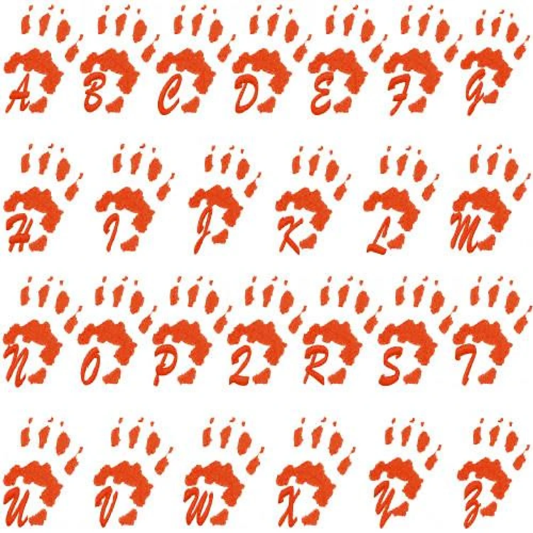 Wolverine Paws Embroidery Font - Playful Paw Print Letters - Home Format - PES, DST & 9 formats