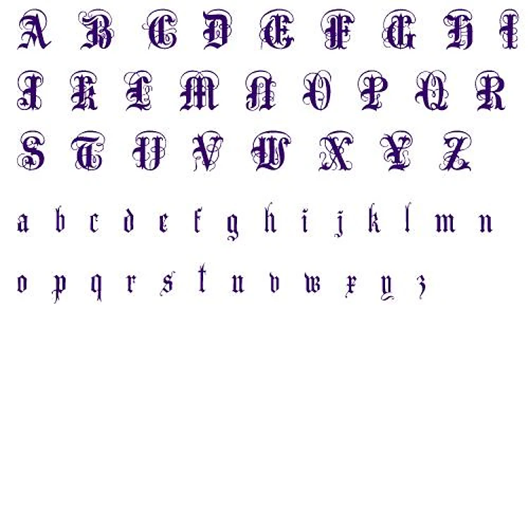 Anglo Text Alphabet Embrilliance