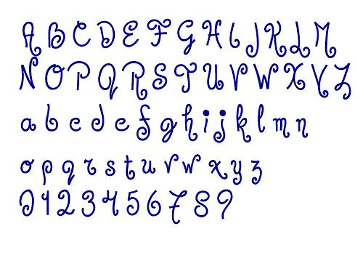 Jandles Embrilliance Embroidery Font - Playful Handwriting Style - BX font