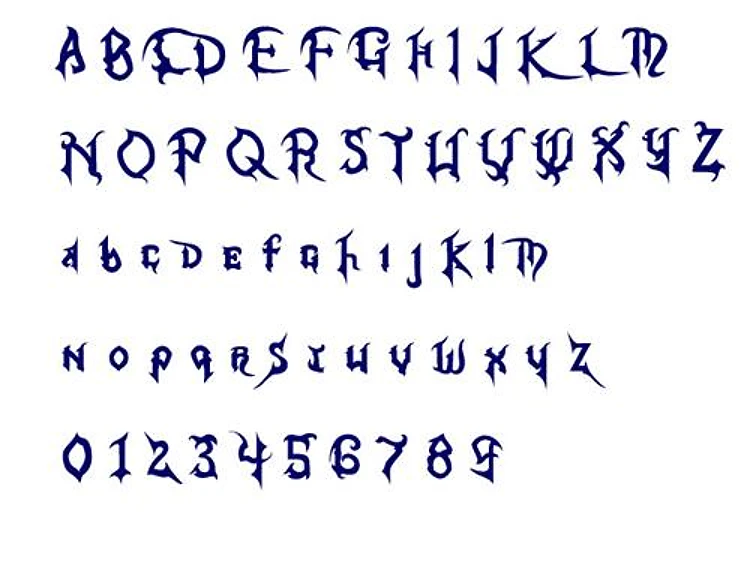 Kingdom Hearts Embrilliance - Decorative Fantasy Gothic Embroidery Font - BX font