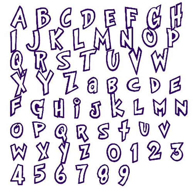 Comic Book Embrilliance Embroidery Font - Bold Comic Style Lettering - BX font