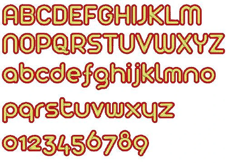 Arista 2 Color Embrilliance Embroidery Font - Playful Bold Lettering - BX font