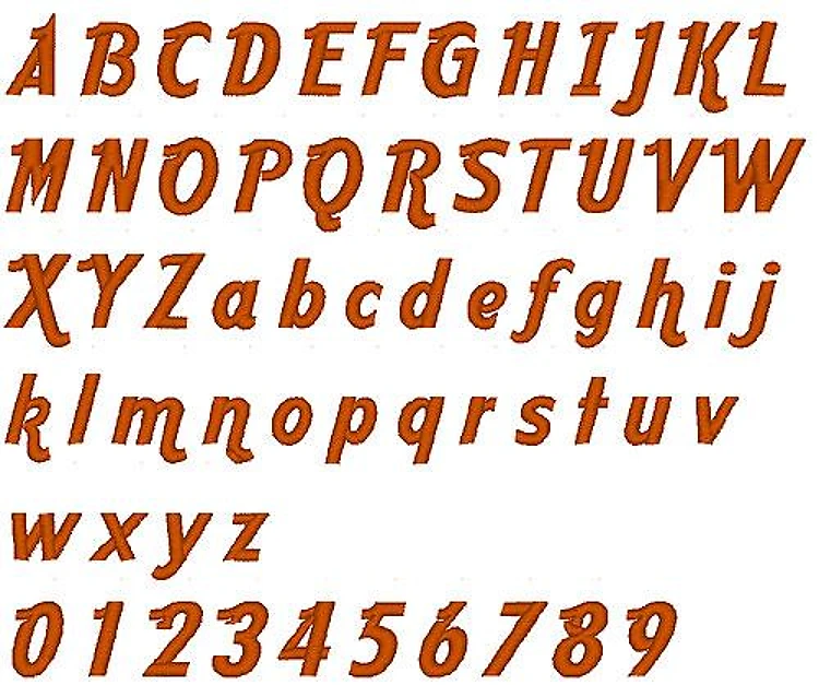 Aardvark Cafe Embrilliance Embroidery Font - Flowing Script Lettering - BX font