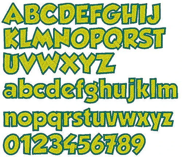 Grobold 2 Color Embrilliance Embroidery Font - Bold Block Lettering - BX font