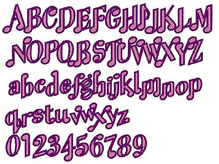 Melody Maker 2 Color Embrilliance Embroidery Font - Playful Dual-Color Design - BX font