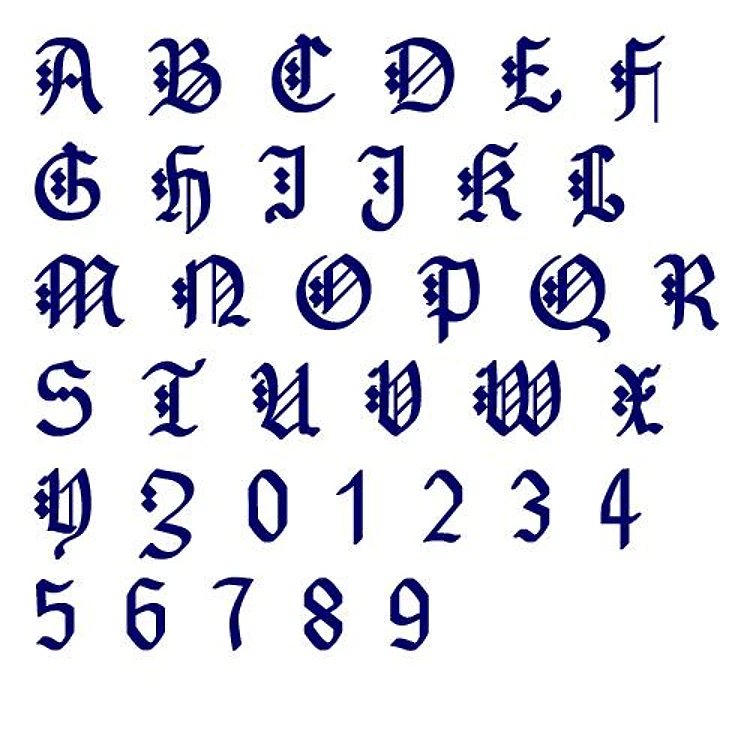 Gothenburg Embroidery Font - Decorative Gothic Alphabet - Home Format - PES, DST & 10 formats