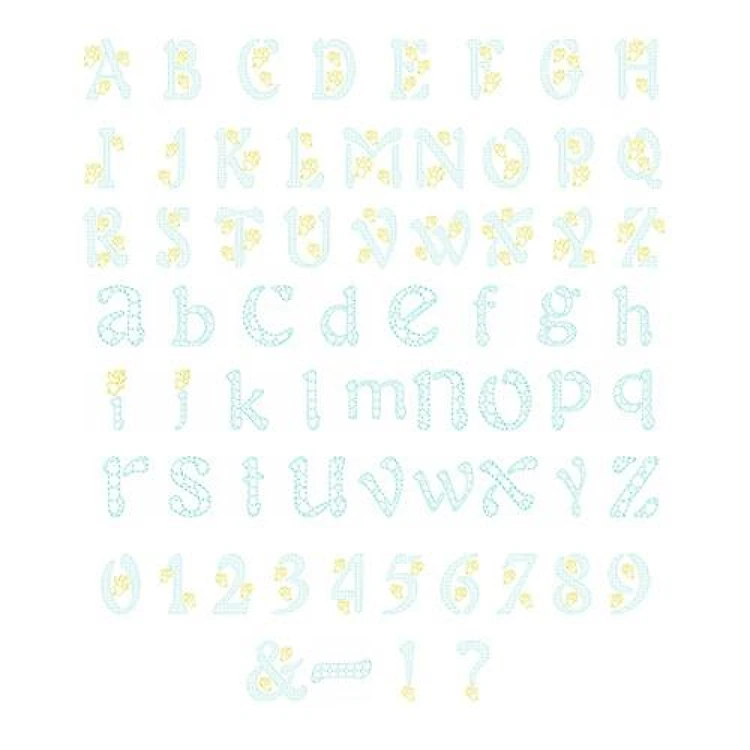 Angels Alphabet Embroidery Font - Whimsical Decorative Letters - Home Format - PES, DST & 6 formats