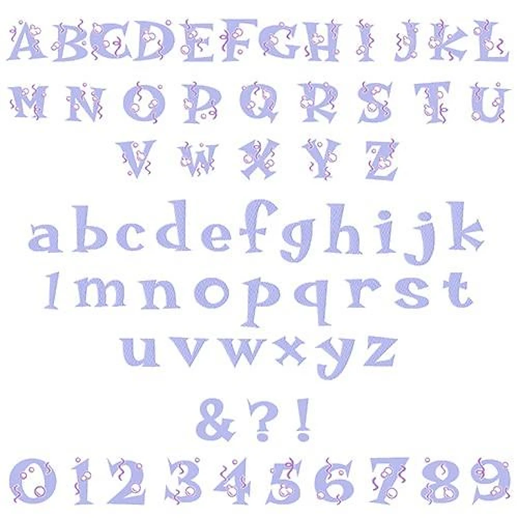 Bubbly Font Embroidery Font - Playful Decorative Handwriting Style - PES, DST & 6 formats