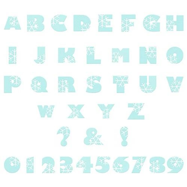 Crystal Snowflake Alpha Embroidery Font - Decorative Winter Typography - PES, DST & 6 formats