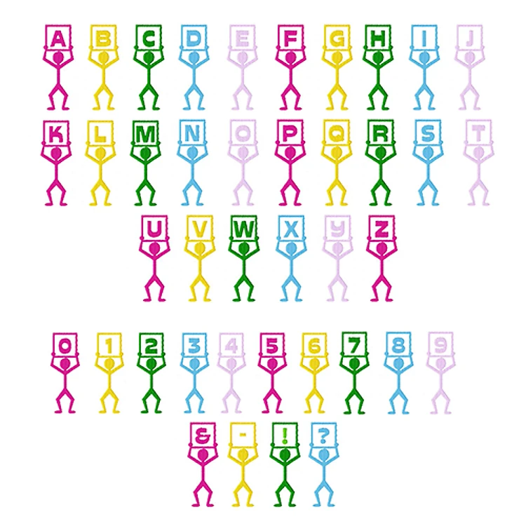 Cue Card Alphabet Embroidery Font - Bold Block Lettering - Home Format - PES, DST & 6 formats