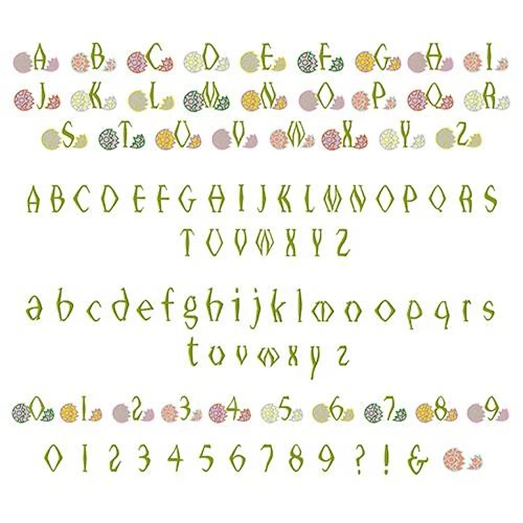 Easter Fun Font Embroidery Font - Playful Decorative Letters - Home Format - PES, DST & 6 formats