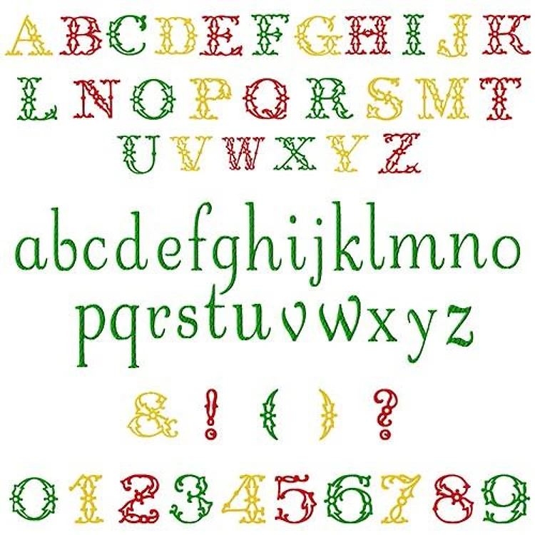 Filigree Font Embroidery Font - Decorative Filigree Lettering - Home Format - PES, DST & 6 formats