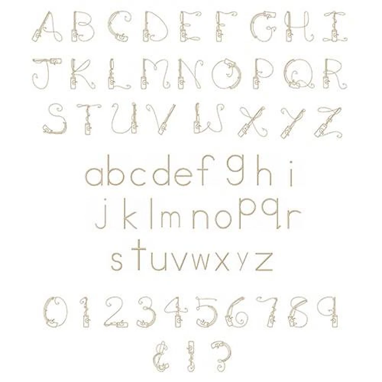 Fishing Pole Alphabet Embroidery Font - Decorative Fishing-Themed Lettering - PES, DST & 6 formats