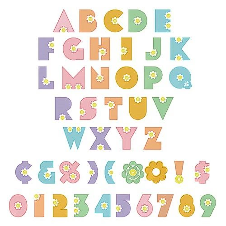 Floral Alpha Embroidery Font - Decorative Floral Letters - PES, DST & 6 formats