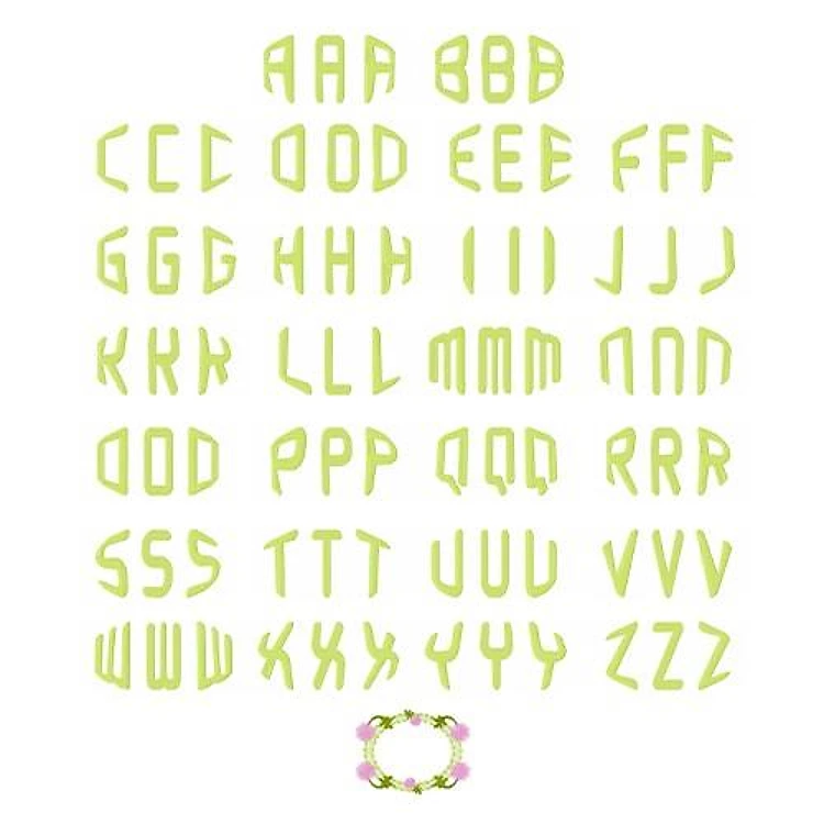 Floral Triple Monograms Embroidery Font - Clean Block Lettering with Floral Design - PES, DST & 6 formats
