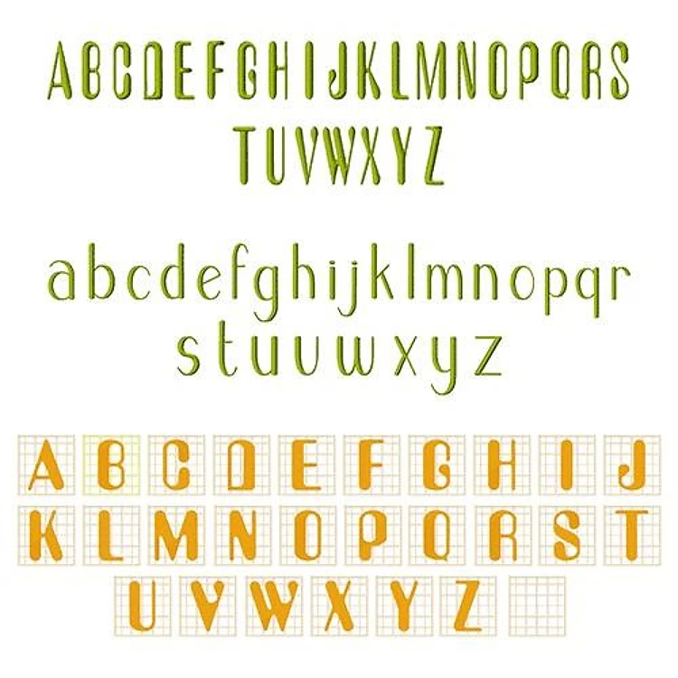 Gridded Font Embroidery Font - Bold Gridded Letters - Home Format - PES, DST & 6 formats