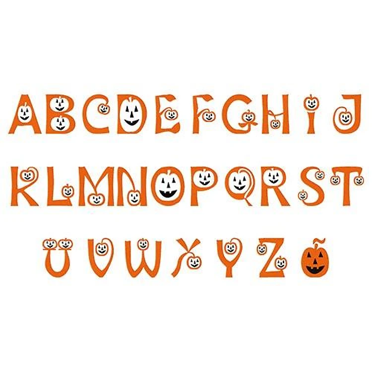 Hey Pumkin Alphabet Embroidery Font - Decorative Halloween Lettering - PES, DST & 6 formats