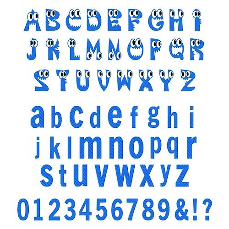 Monster Mash Alphabet Embroidery Font - Playful Cartoonish Letters - Home Format - PES, DST & 6 formats
