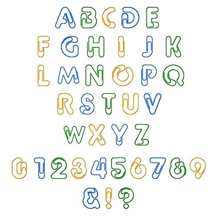 Paper Clip Alphabet Embroidery Font - Decorative Outline Lettering - Home Format - PES, DST & 6 formats