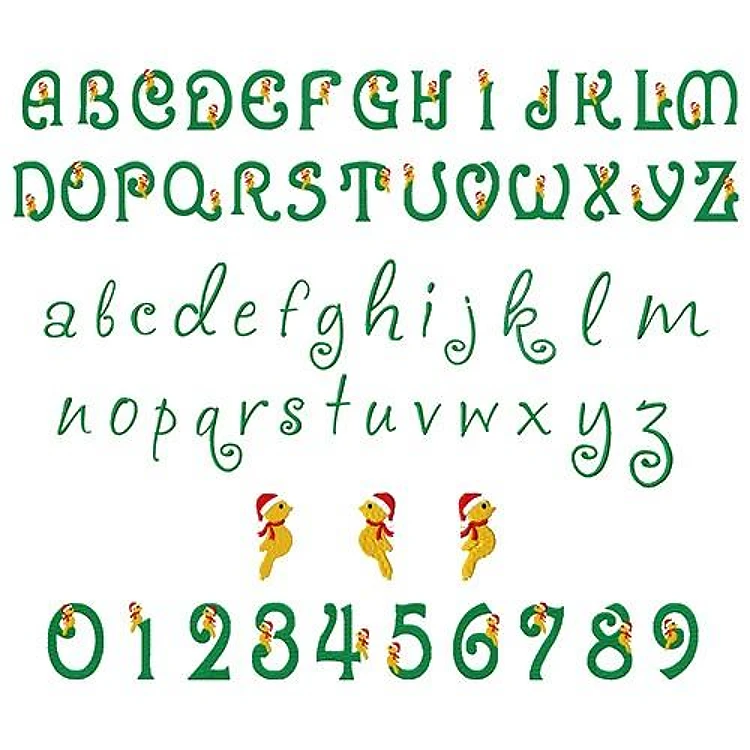 Snowbird Font Embroidery Font - Whimsical Script Lettering - Home Format - PES, DST & 6 formats