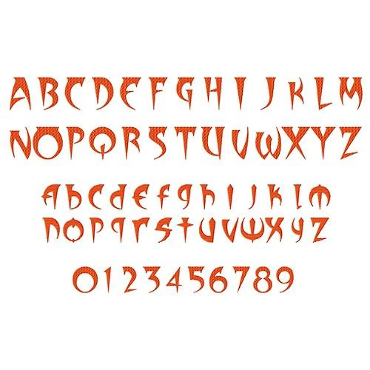 Spiked Font Embroidery Font - Whimsical Sharp Lettering - Home Format - PES, DST & 6 formats