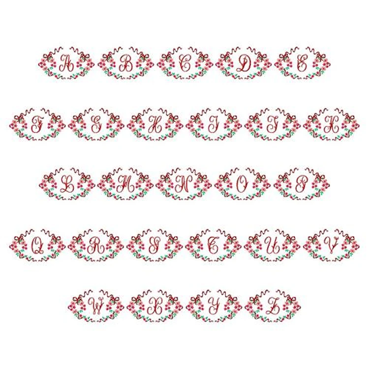 Monograms 43 Embrilliance Embroidery Font - Decorative Monogram Lettering - BX font