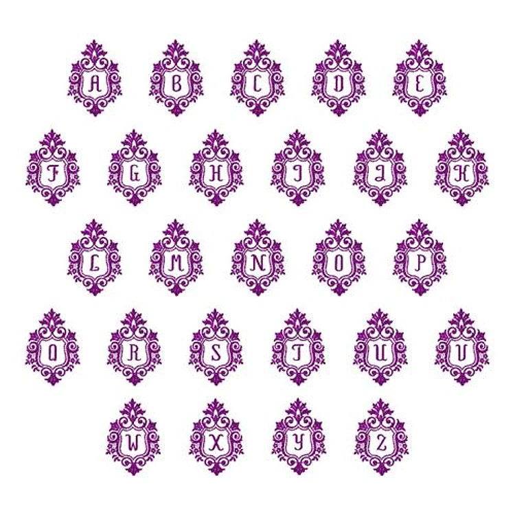 Monograms 55 Embrilliance Embroidery Font - Elegant Vintage Monogram Lettering - BX font