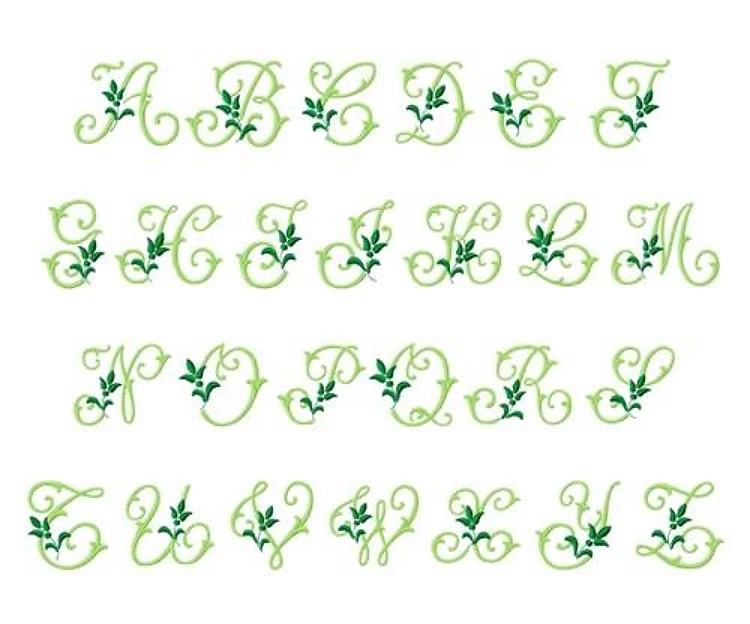 Monogram 60 Embrilliance Embroidery Font - Elegant Monogram Decorative Lettering - BX font