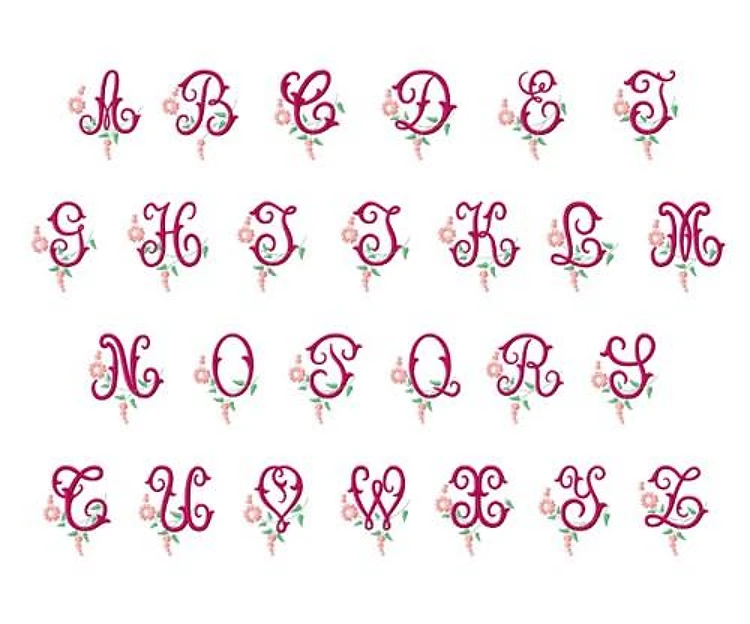 Monogram 62 Embrilliance Embroidery Font - Decorative Ornate Letters - BX font