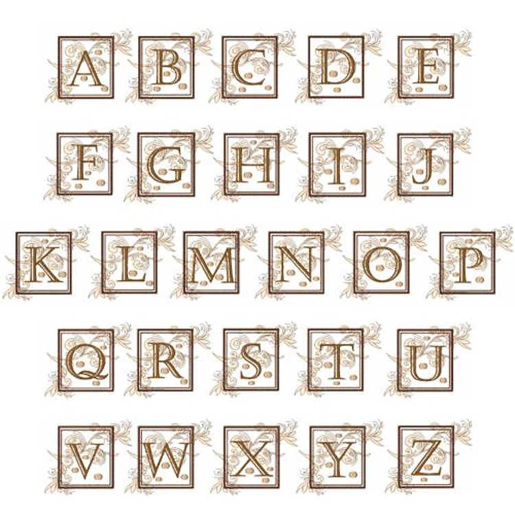 Home Decor Scroll Embrilliance Embroidery Font - Decorative Style Letters - BX font