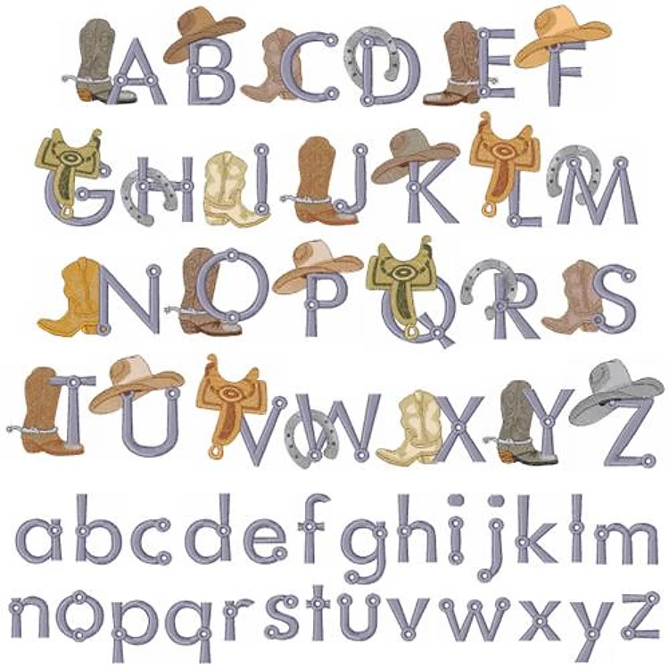 Cowboy Alphabet Embrilliance