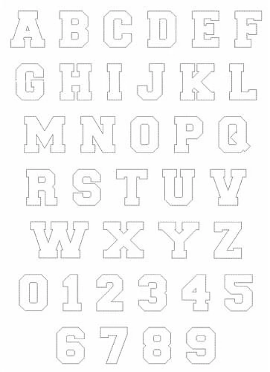 College Reverse Applique Alphabet Embrilliance Embroidery Font - Bold Collegiate Letters - BX font