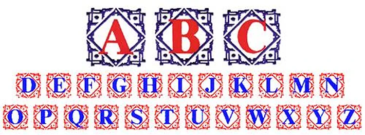 BORDER ALPHABET SET Embrilliance Embroidery Font - Decorative Outline Letters - BX font