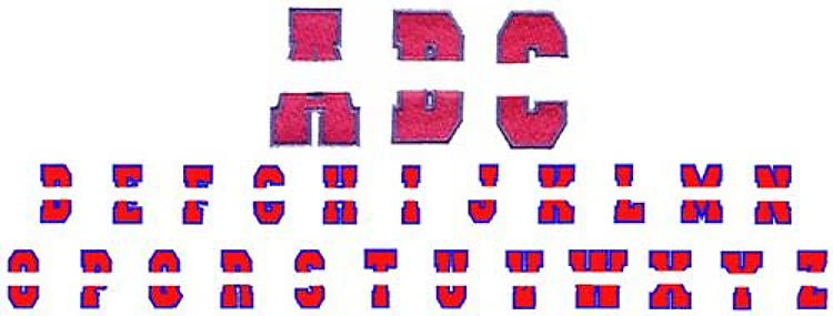 NAME DROP ALPHABET Embrilliance - Bold Collegiate Lettering - BX font