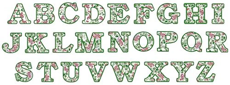 PAISLEY ALPHABET Embrilliance Embroidery Font - Decorative Floral Lettering - BX font