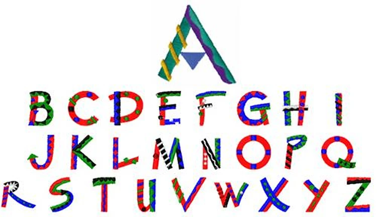 FLORIDA ALPHABET Embrilliance - Colorful Playful Lettering - BX font