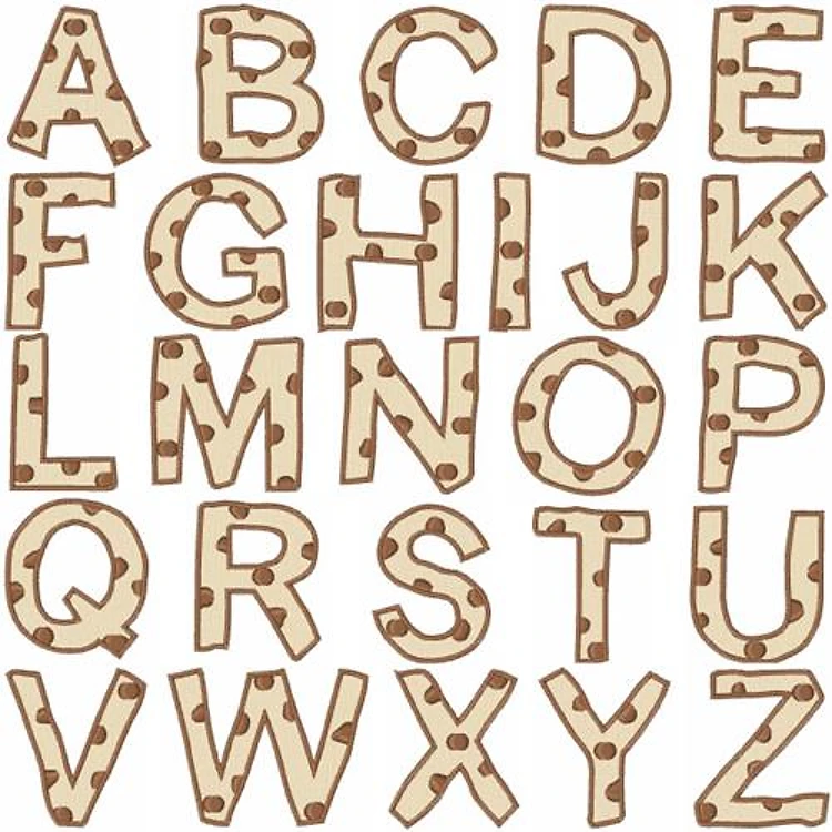 Chocolate Chip Font Embroidery Font - Playful Decorative Alphabet - PES, DST & 11 formats