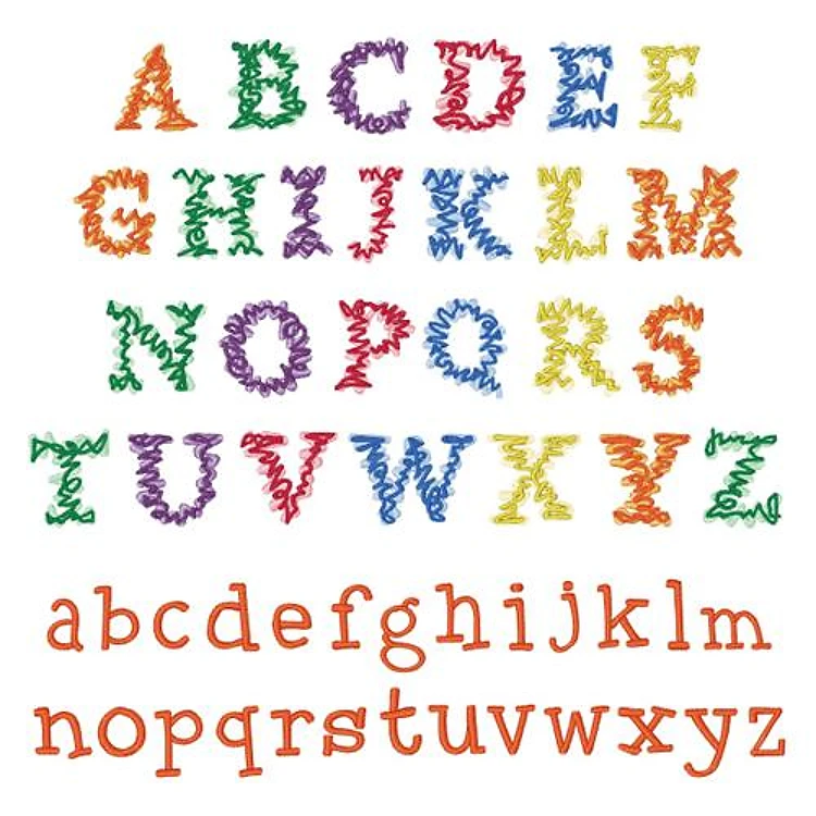 SCRIBBLE Font Embroidery Font - Whimsical Handwriting Style - PES, DST & 11 formats
