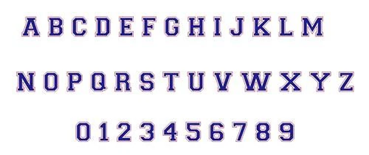 Three Color Athletic Alphabet Font