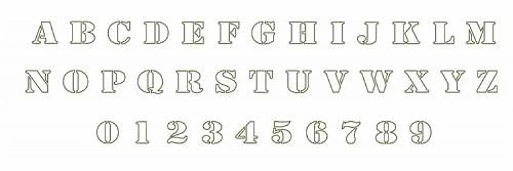 Open Military Stencil Font Embroidery Font - Military Stencil Outline Lettering - PES, DST & 11 formats