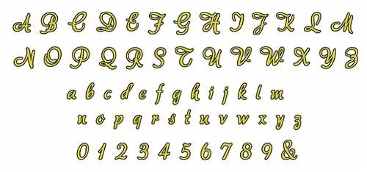 Outlined Fancy Script Font