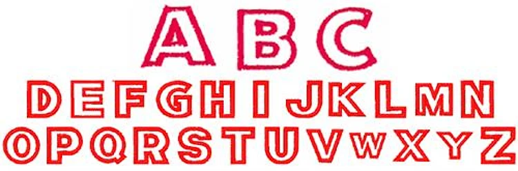 BLOCK Outline Embroidery Font - Bold Block Outline Alphabet - Home Format - DST, CND & 1 formats