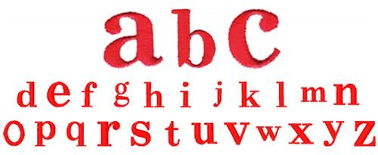 Lower Case ABC Embroidery Font - Bold Serif Lettering - DST, CND & 1 formats
