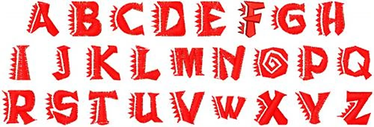 WHASSIS FRANTIC Embroidery Font - Bold Decorative Playful Letters - Home Format - DST, CND & 1 formats