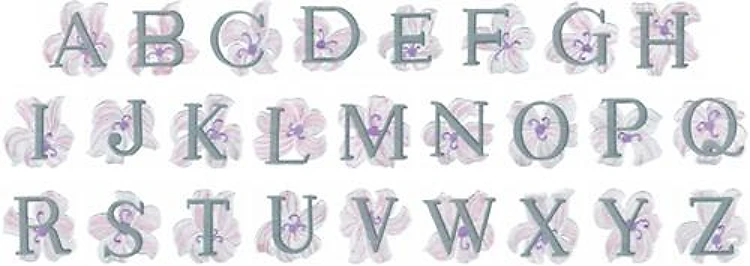 FLORAL Embroidery Font - Decorative Floral Lettering - Home Format - DST, CND & 1 formats