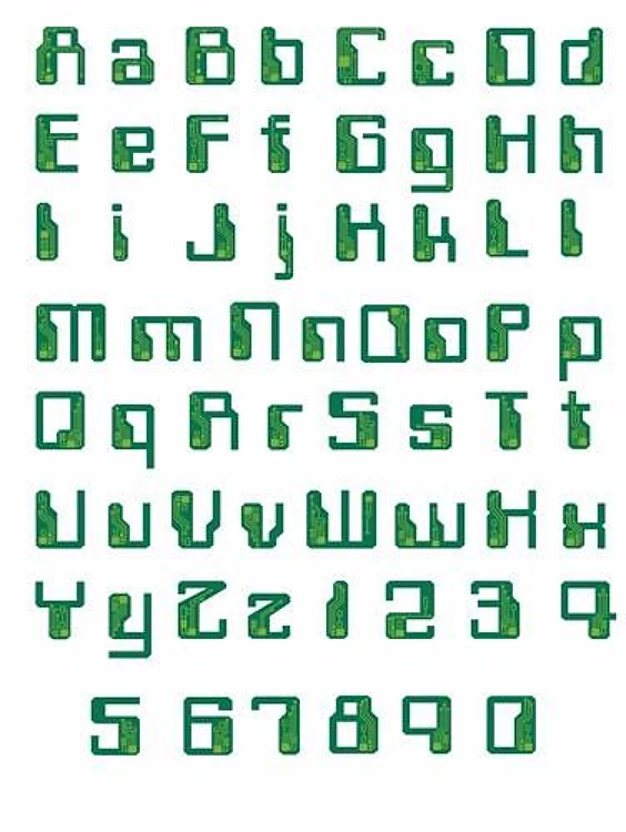 Computer Chip Font