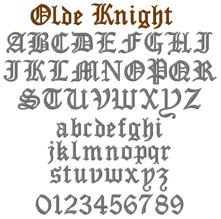 Olde Knight Embrilliance Embroidery Font - Decorative Western Letters - BX font
