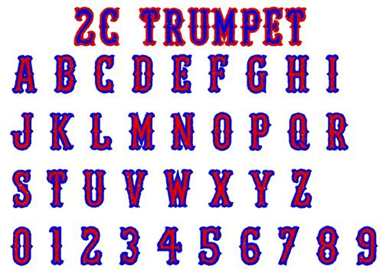 2C Trumpet Embrilliance - Decorative Alphabet - BX font