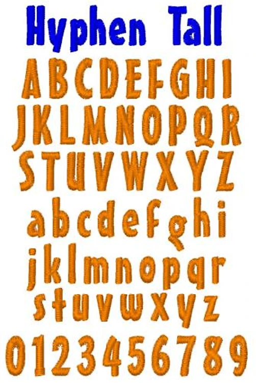 Hyphen Tall Embrilliance Embroidery Font - Bold Textured Letters - BX font
